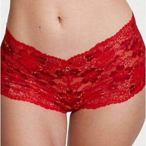 Victoria Secret‎ Lace Boyshort Pant  S/P Red NWT IN PACKAGING